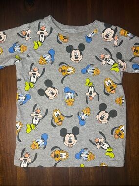 Disney Gray Mickey & Friends All-Over Print Tee